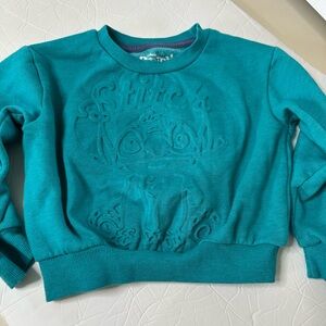 Disney Teal Kids Sweatshirt with Embossed Stitch Design